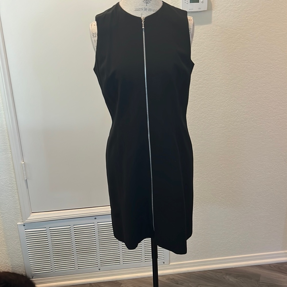 Vintage AnnTaylor loft front zip sheath dress size 10p